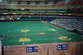  View of the playing field from the second level of Three Rivers Stadium during a Pittsburgh Pirates home game.