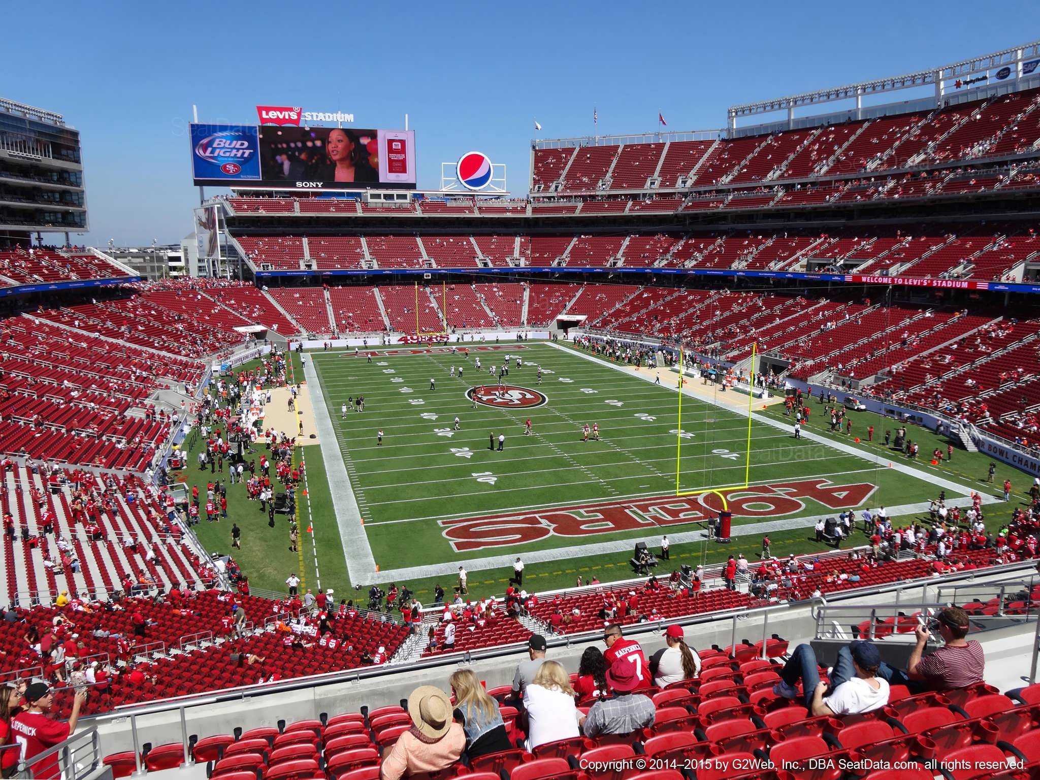 Seat view from section 231 at Levi’s Stadium, home of the San Francisco 49ers