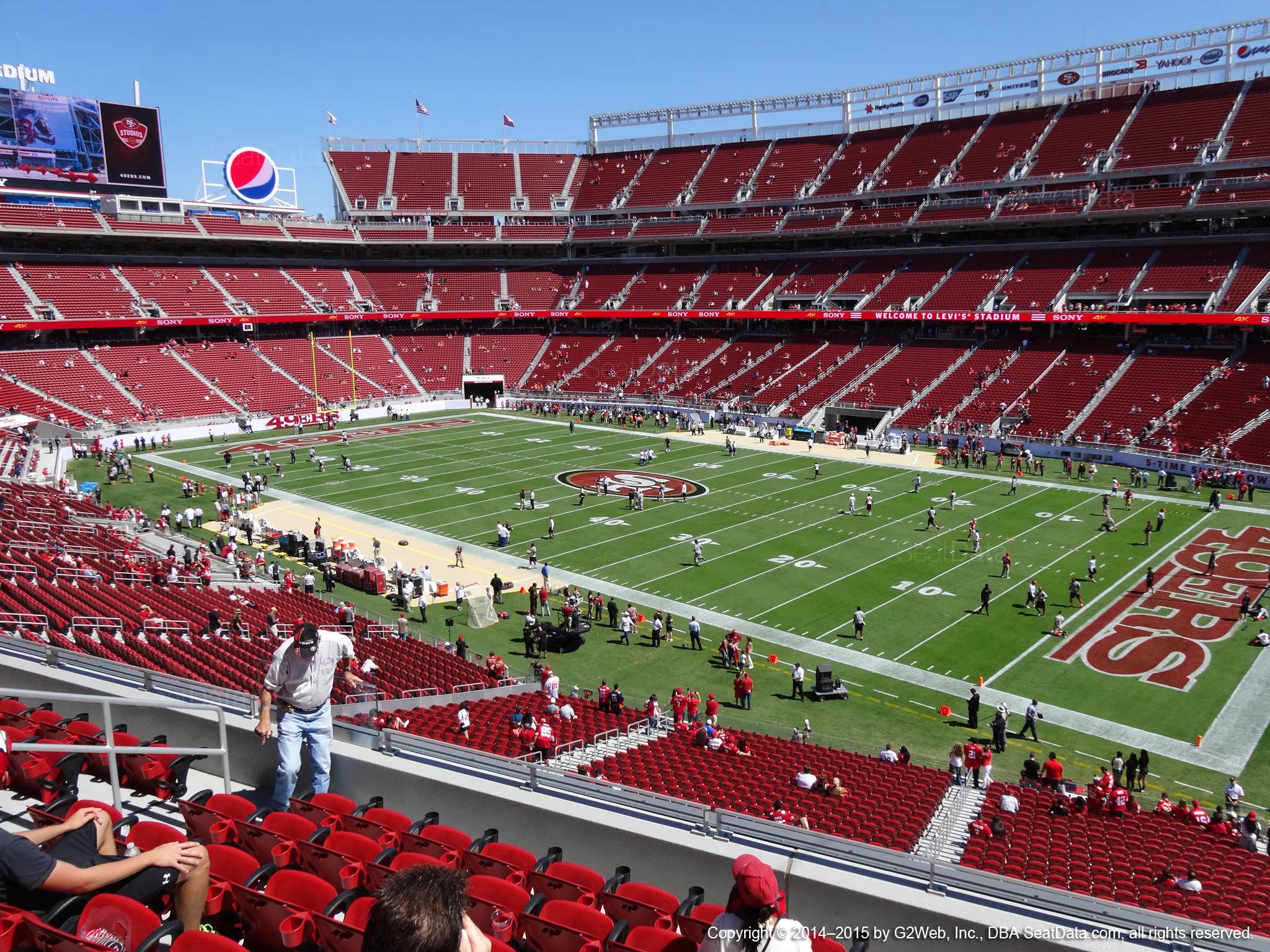 Seat view from section 233 at Levi’s Stadium, home of the San Francisco 49ers