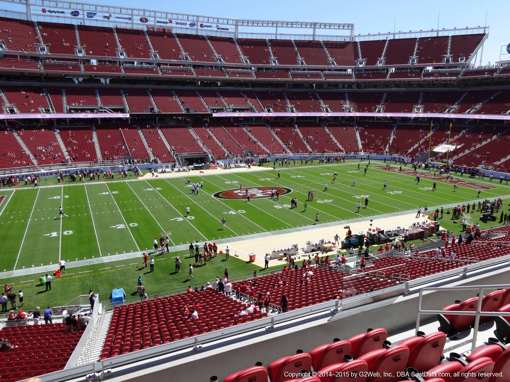 Seat view from section 242 at Levi’s Stadium, home of the San Francisco 49ers