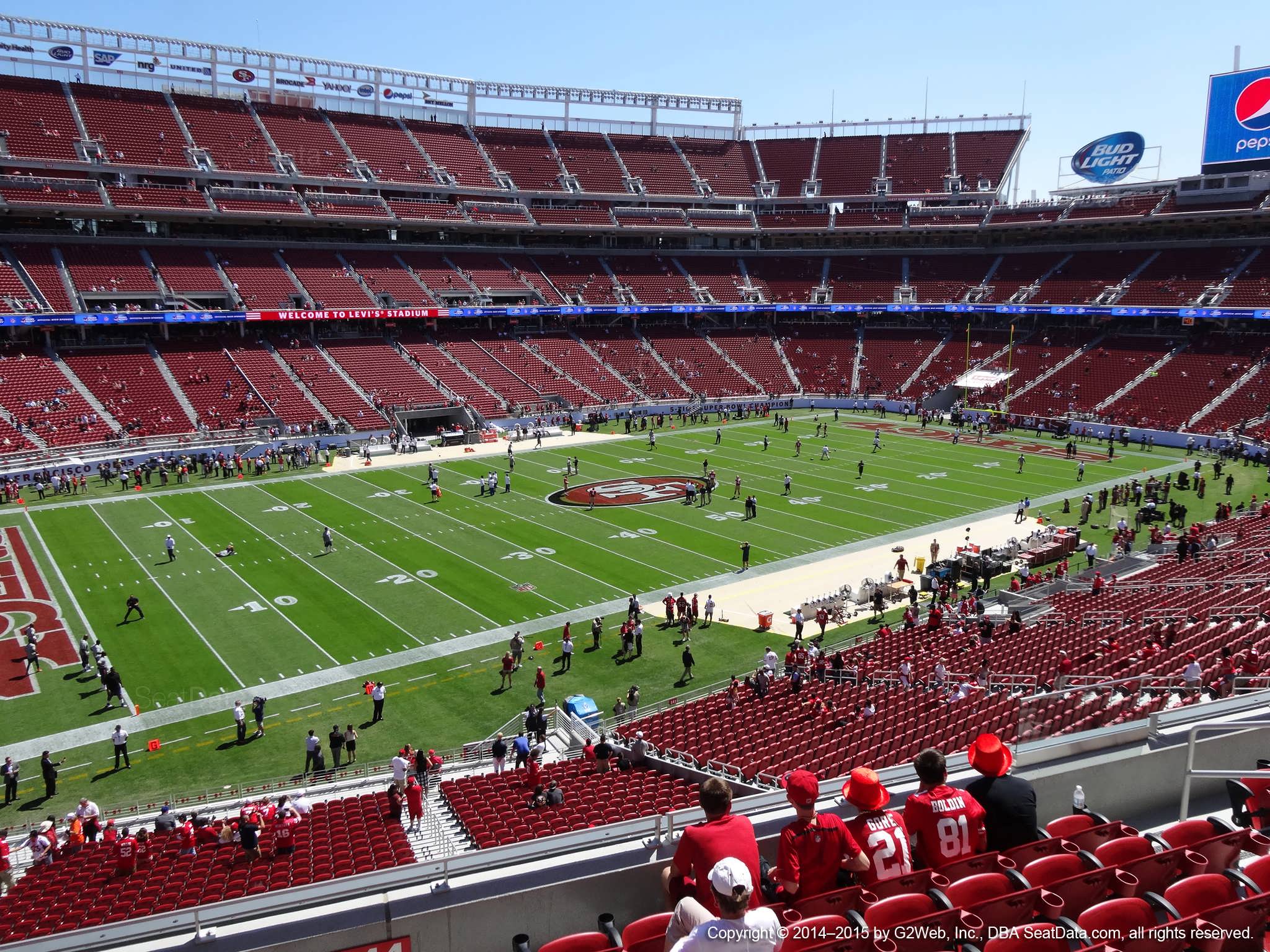 Seat view from section 244 at Levi’s Stadium, home of the San Francisco 49ers