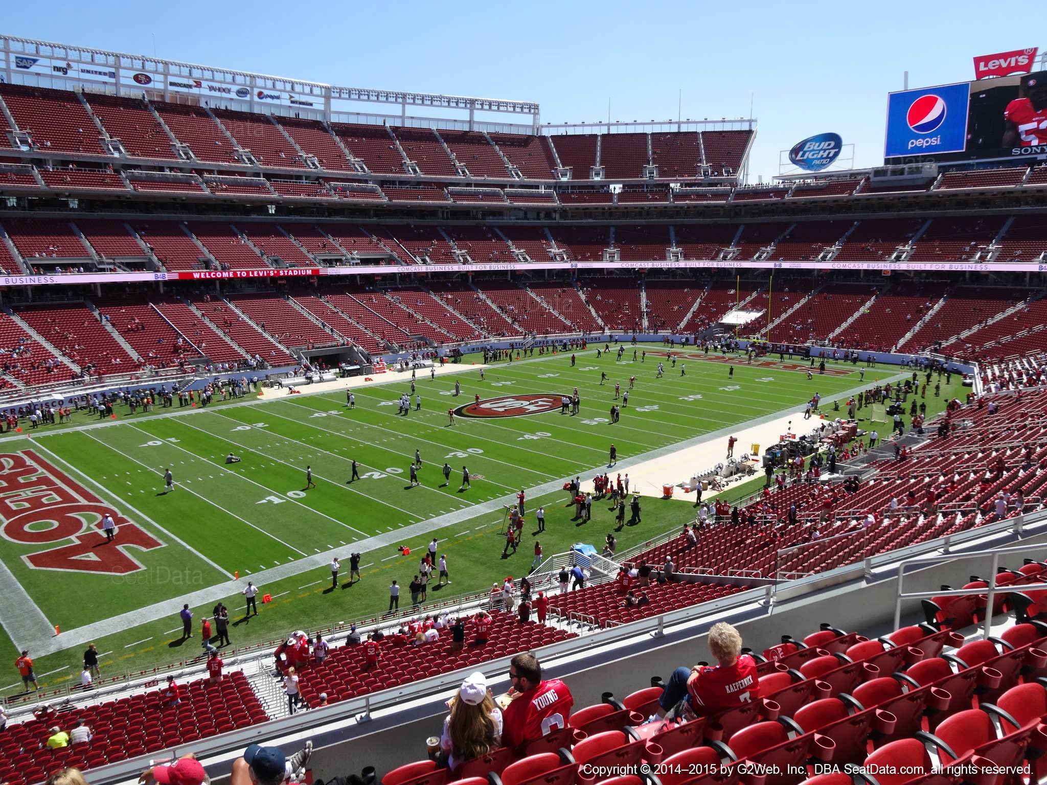Seat view from section 245 at Levi’s Stadium, home of the San Francisco 49ers