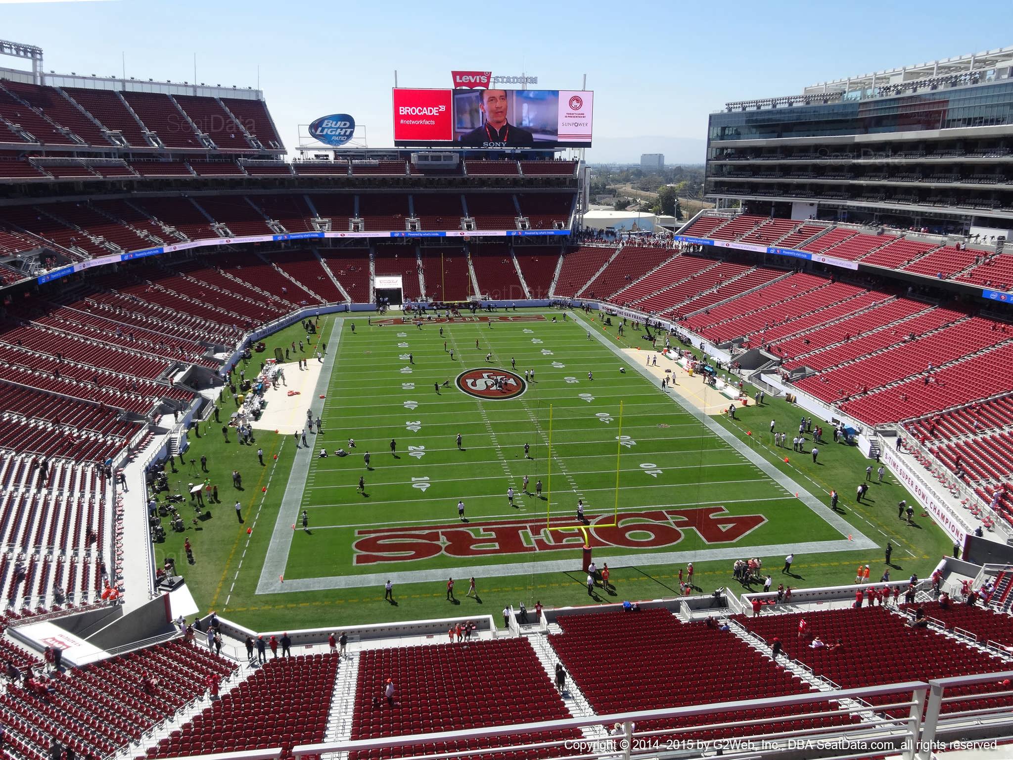 Seat view from section 304 at Levi’s Stadium, home of the San Francisco 49ers