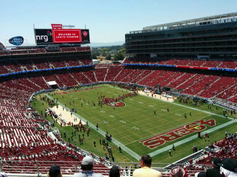 Seat view from section 307 at Levi’s Stadium, home of the San Francisco 49ers