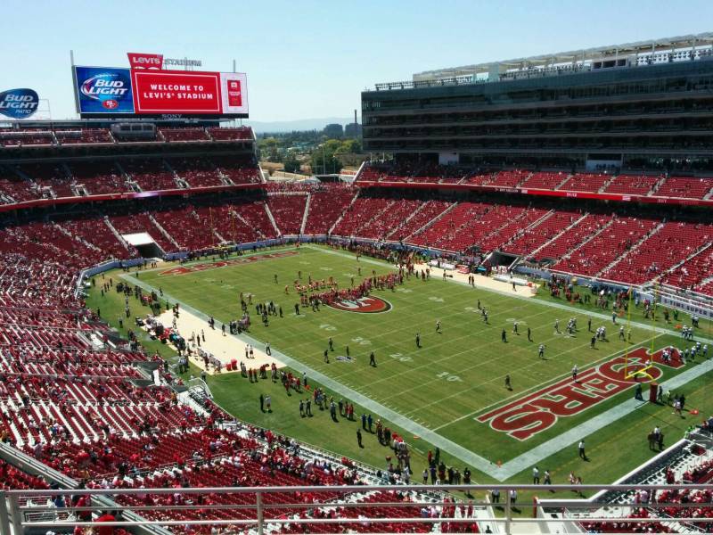 Seat view from section 308 at Levi’s Stadium, home of the San Francisco 49ers