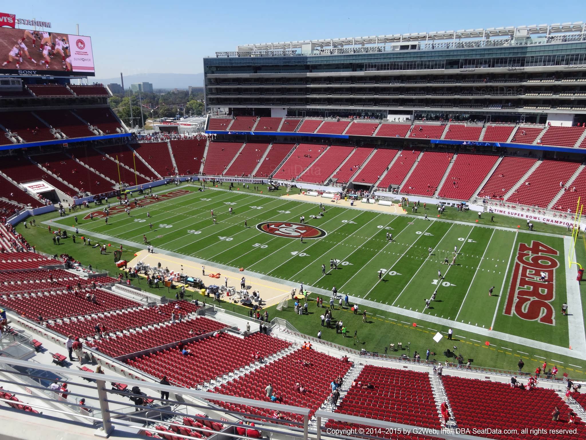 Seat view from section 311 at Levi’s Stadium, home of the San Francisco 49ers