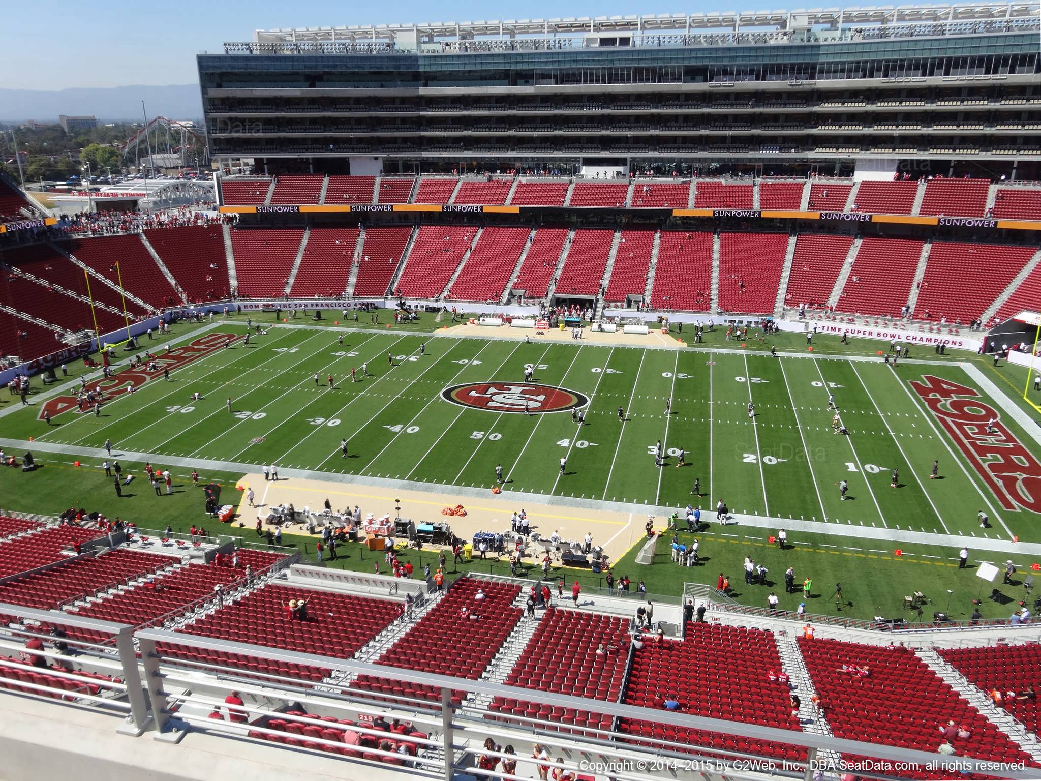 Seat view from section 313 at Levi’s Stadium, home of the San Francisco 49ers