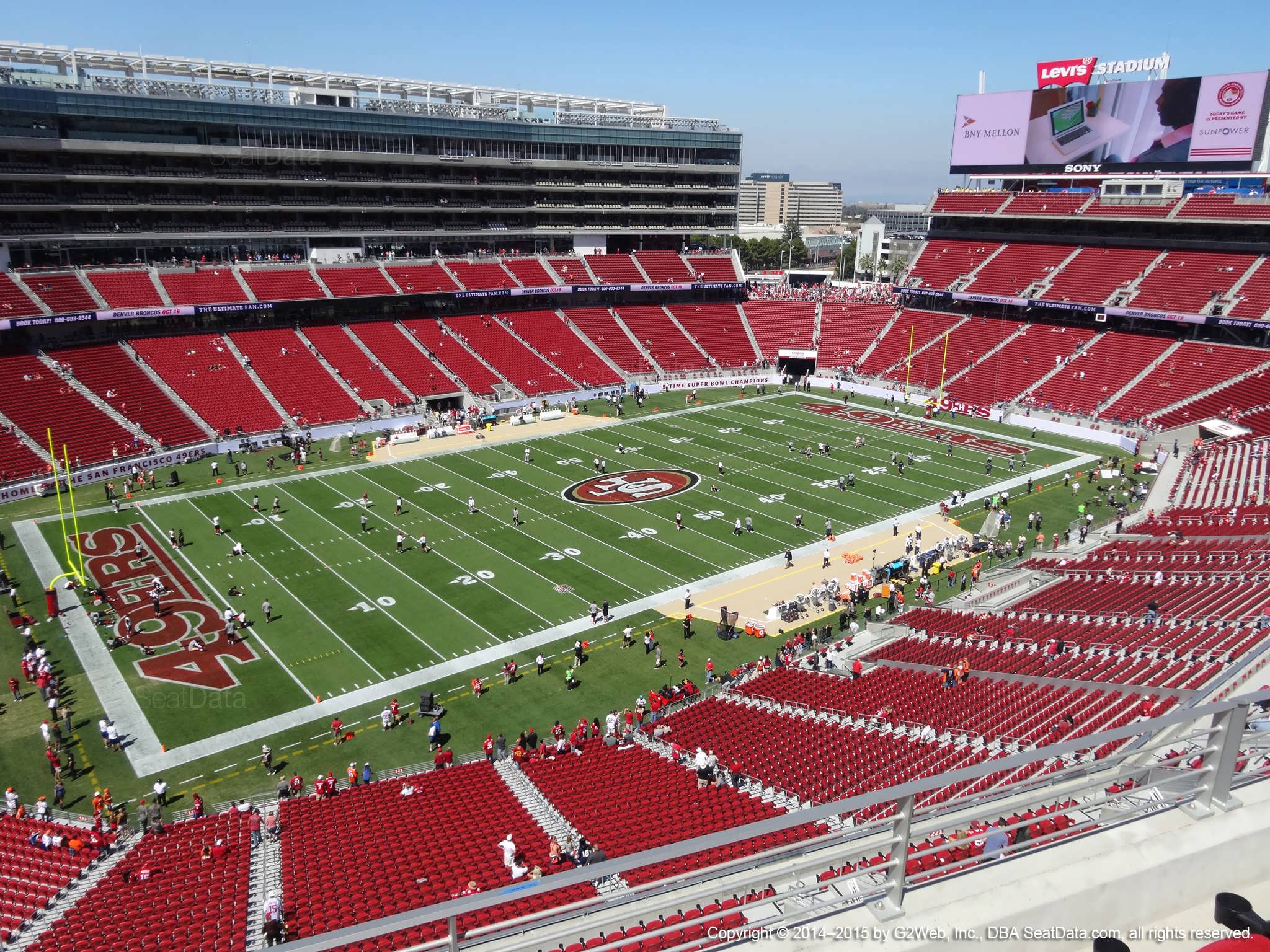 Seat view from section 319 at Levi’s Stadium, home of the San Francisco 49ers