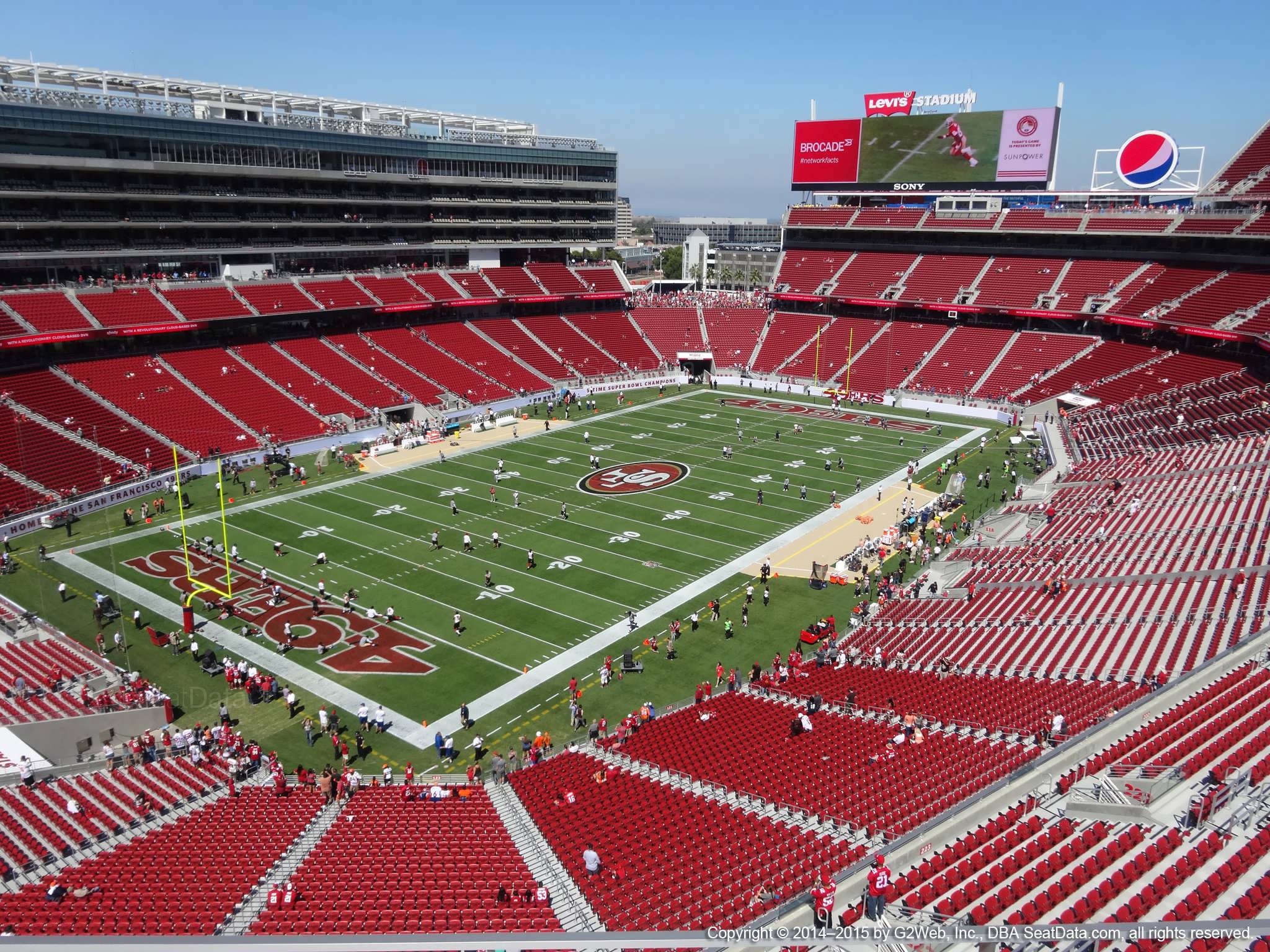 Seat view from section 321 at Levi’s Stadium, home of the San Francisco 49ers