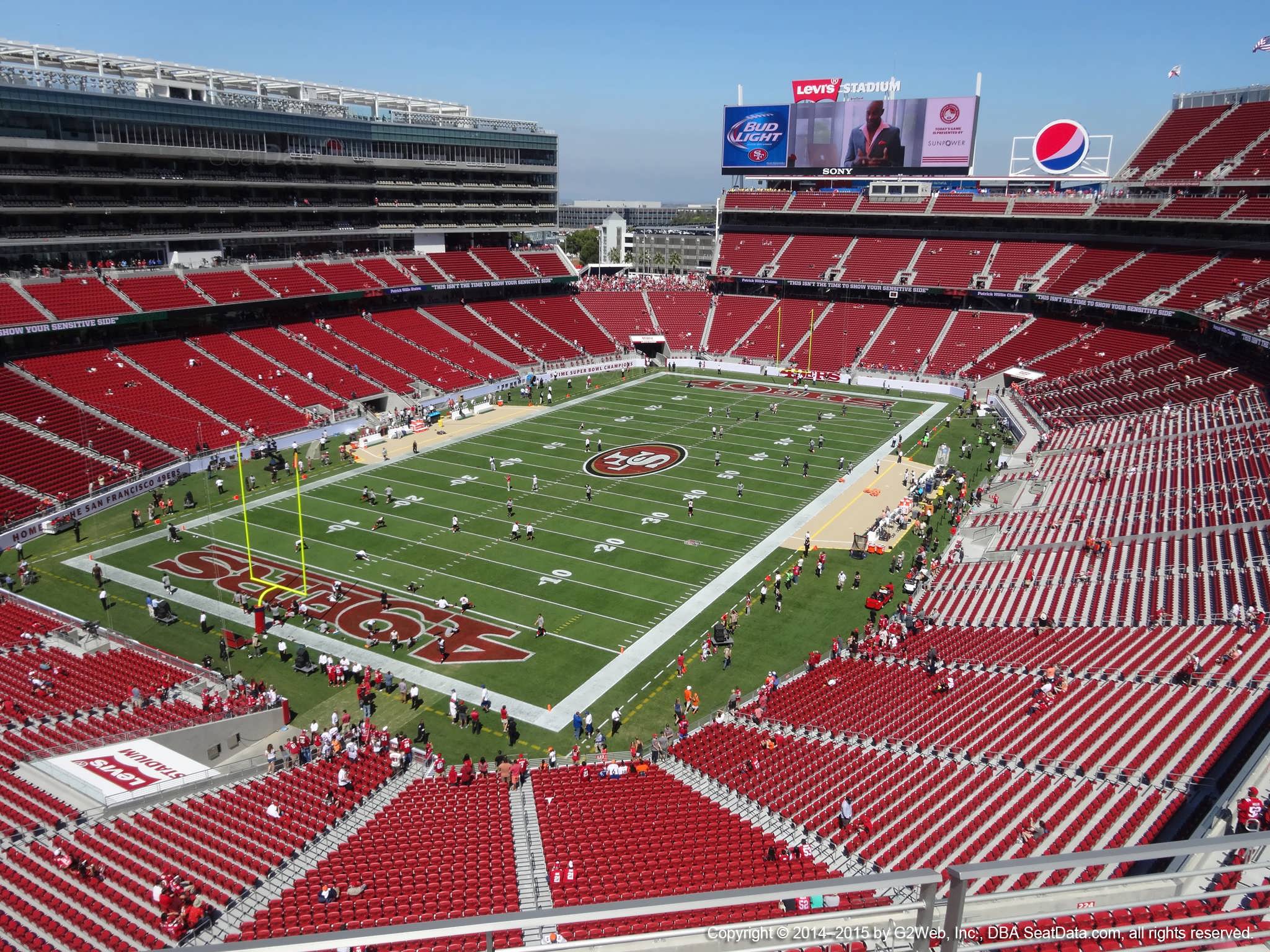 Seat view from section 322 at Levi’s Stadium, home of the San Francisco 49ers