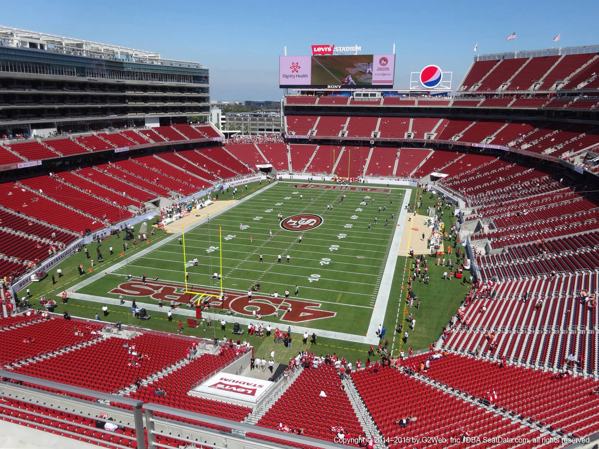Seat view from section 324 at Levi’s Stadium, home of the San Francisco 49ers