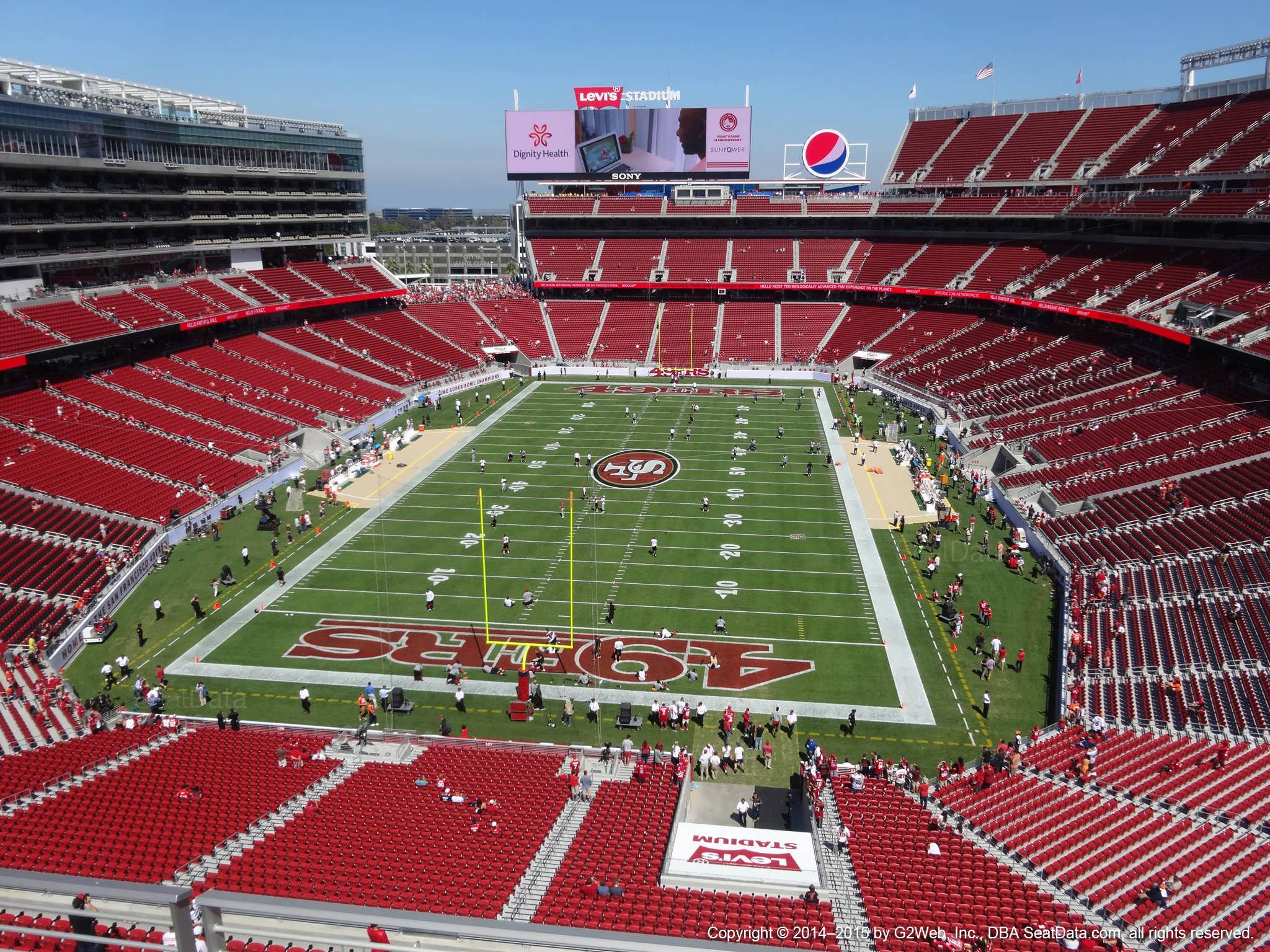 Seat view from section 325 at Levi’s Stadium, home of the San Francisco 49ers