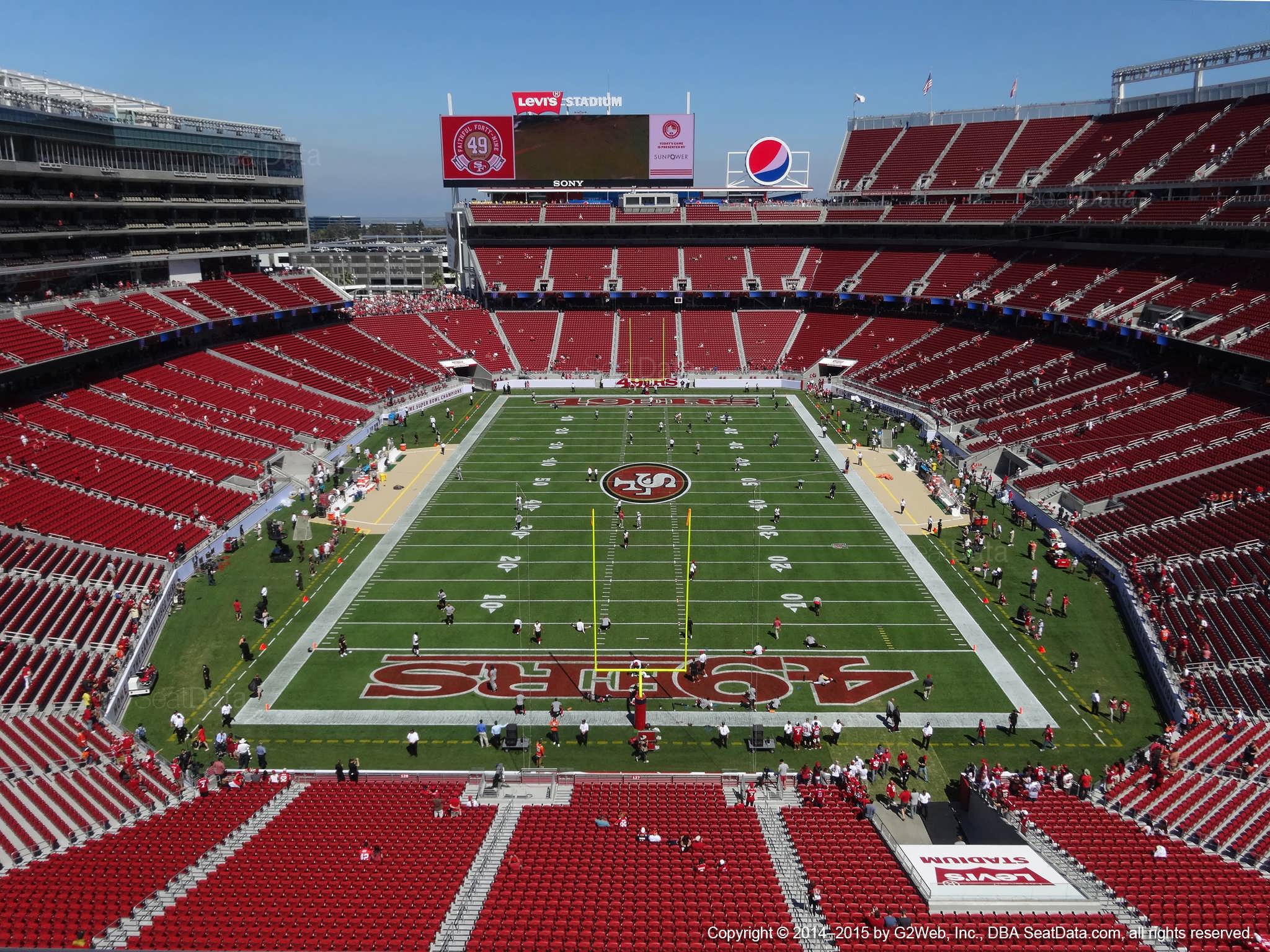 Seat view from section 326 at Levi’s Stadium, home of the San Francisco 49ers