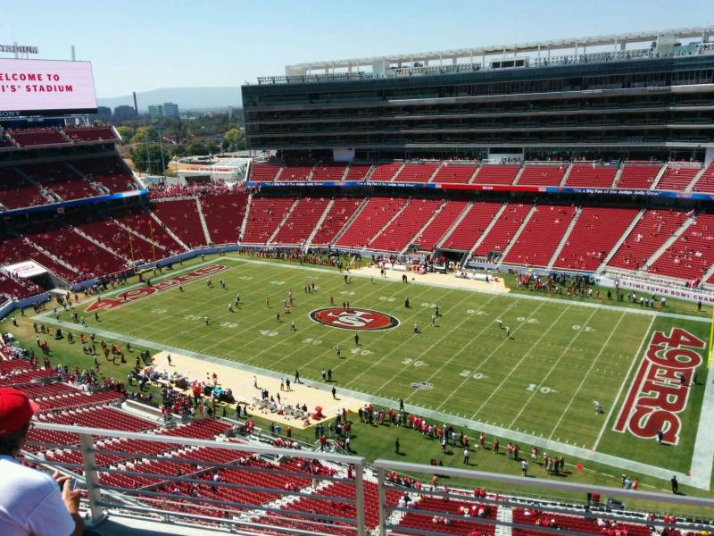 Seat view from section 407 at Levi’s Stadium, home of the San Francisco 49ers
