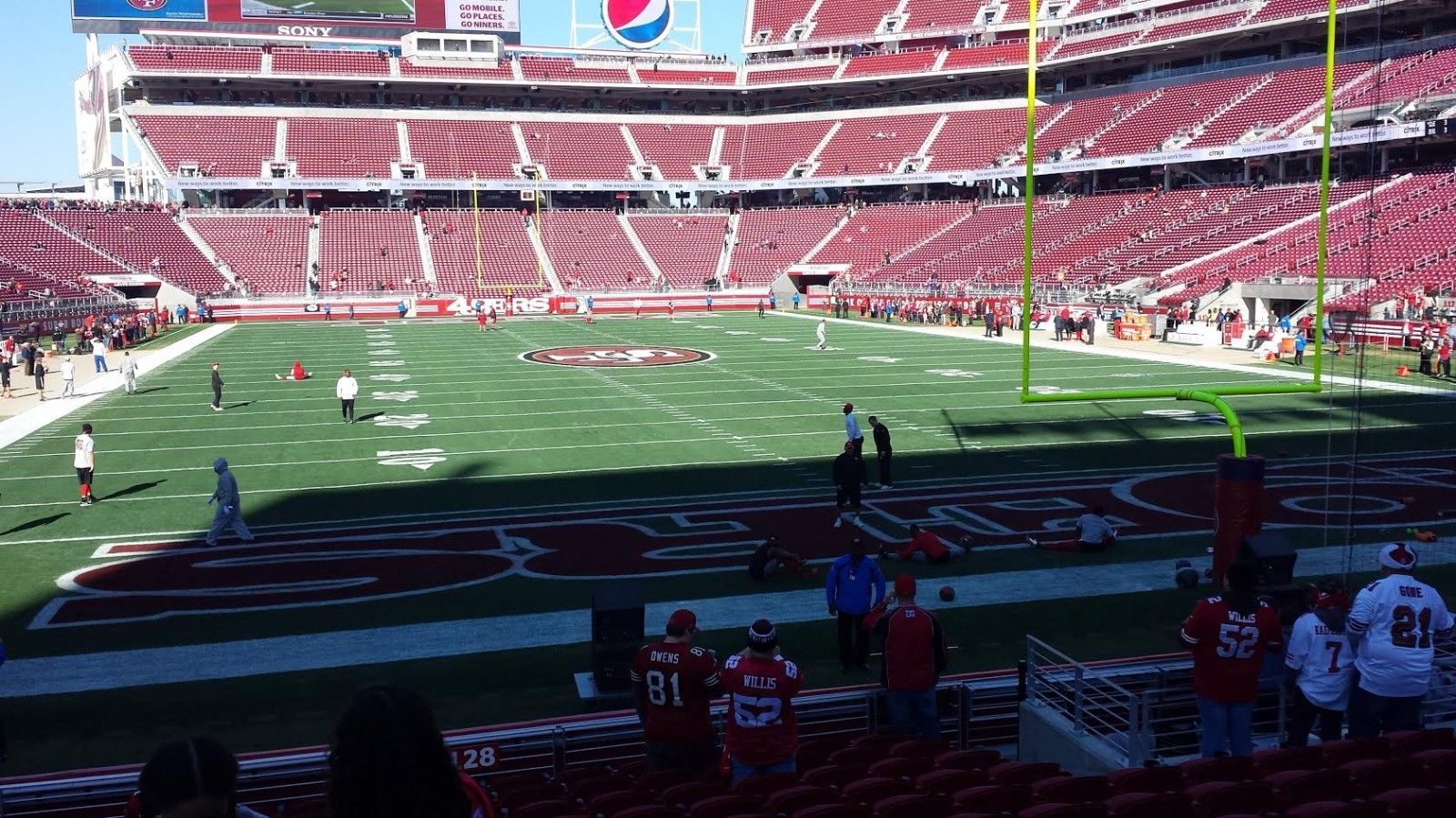 Seat view from section 128 at Levi’s Stadium, home of the San Francisco 49ers
