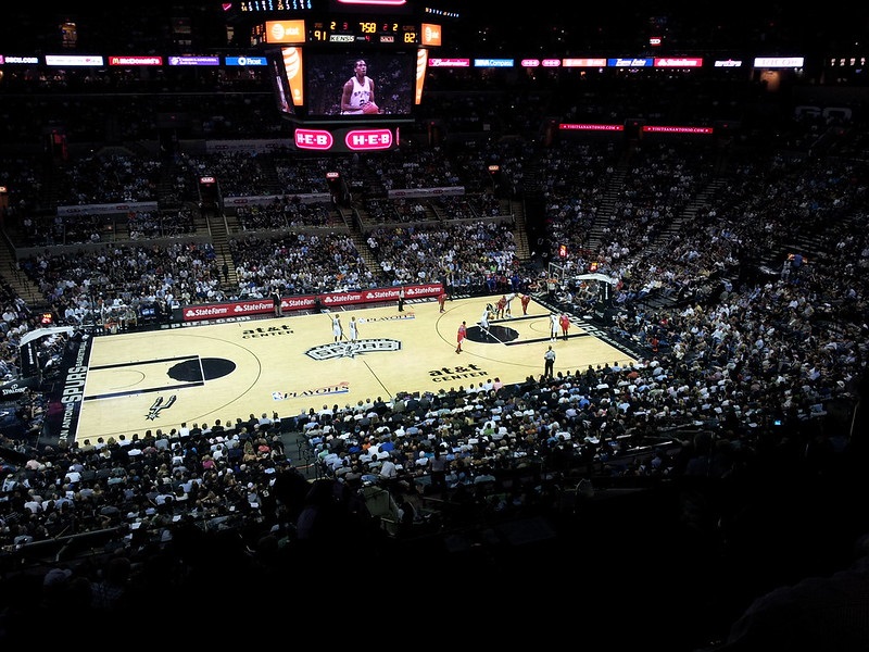 View from the suite level at the AT&T Center during a San Antonio Spurs game.