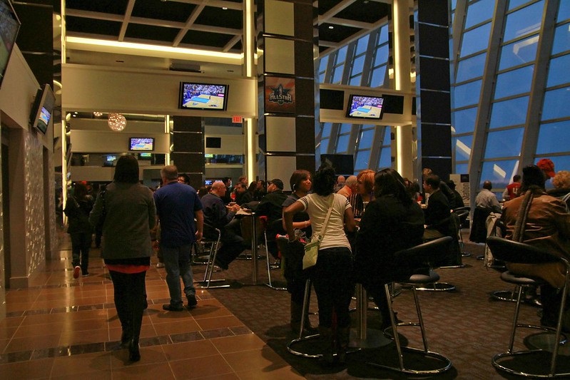 Photo of a club lounge at AT&T Stadium. Home of the Dallas Cowboys.