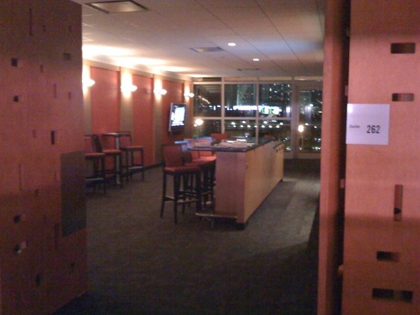 Photo of a luxury suite at American Airlines Arena. Home of the Miami Heat.