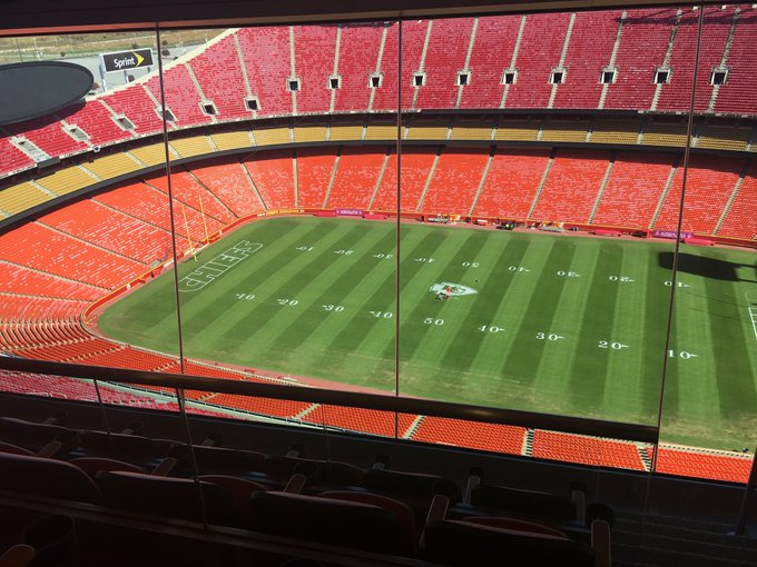 View from a suite at Arrowhead Stadium in Kansas City, Missouri.