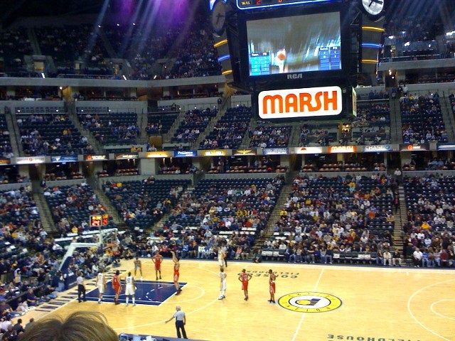 Photo taken from the club level of Bankers Life Fieldhouse during an Indiana Pacers home game.