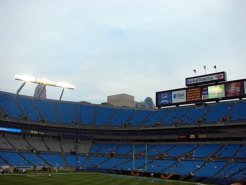 Photo of the west end zone at Bank of America Stadium. Home of the Carolina Panthers.