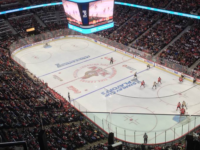 View from the upper level seats of the Canadian Tire Centre during an Ottawa Senators game.