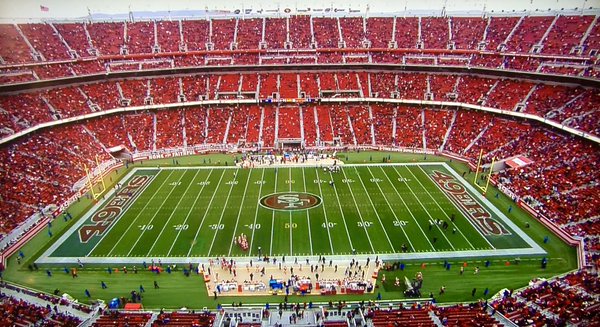 Photo of Levi's Stadium in Santa Clara, California from the upper level. 