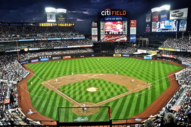 Photo of Citi Field taken from the upper level during a New York Mets home game.