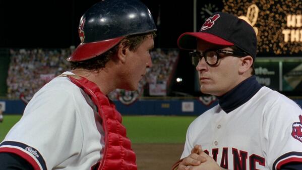 Photo of Charlie Sheen during the movie 'Major League'.