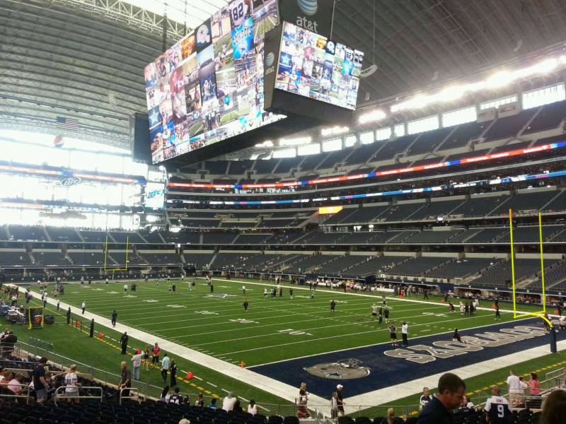 Seat view from section 102 at AT&T Stadium, home of the Dallas Cowboys