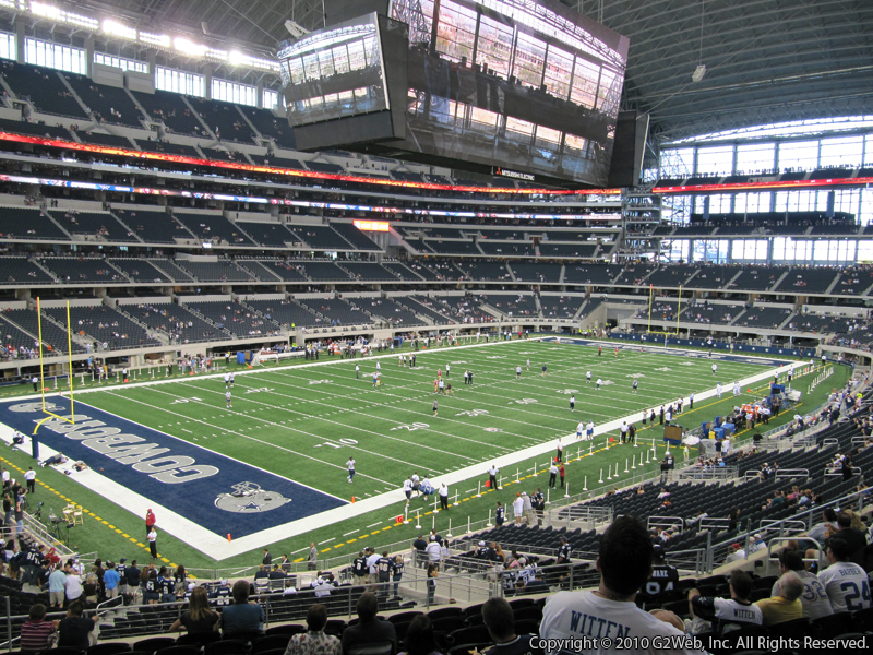 Seat view from section 217 at AT&T Stadium, home of the Dallas Cowboys