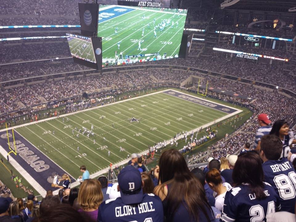 Seat view from section 419 at AT&T Stadium, home of the Dallas Cowboys
