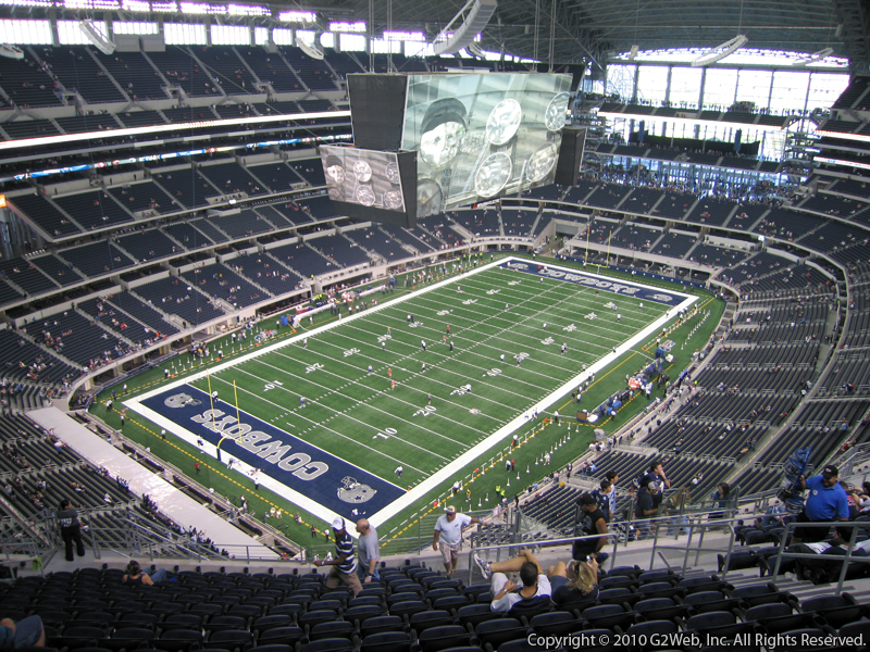Seat view from section 421 at AT&T Stadium, home of the Dallas Cowboys