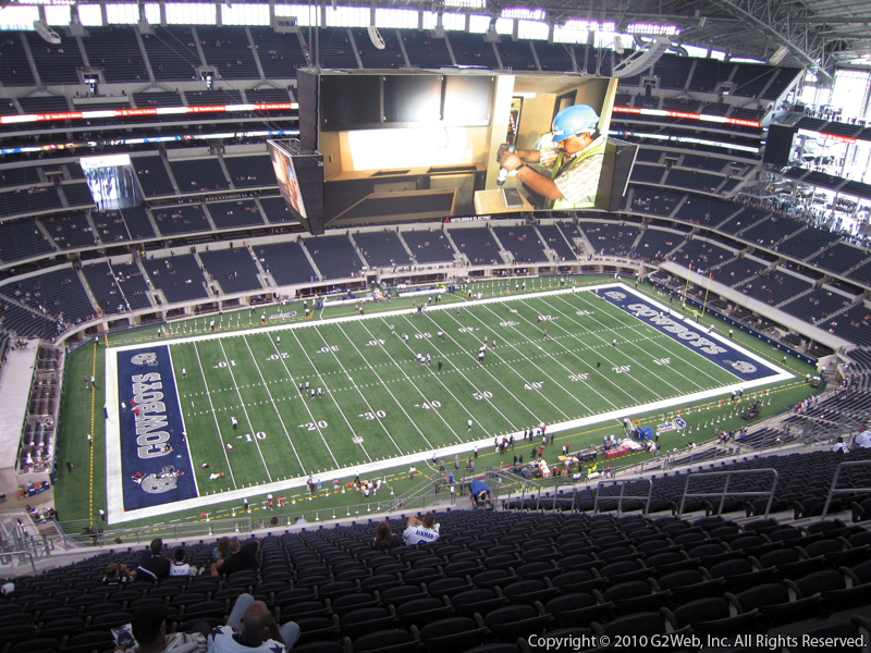 Seat view from section 445 at AT&T Stadium, home of the Dallas Cowboys