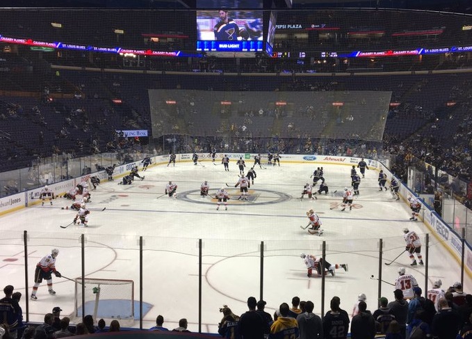 View from the McBride Homes Suite at the Enterprise Center during a St. Louis Blues game.