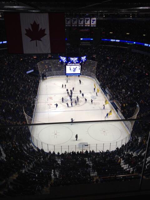 View from a Sky Suite at the Enterprise Center during a St. Louis Blues game.