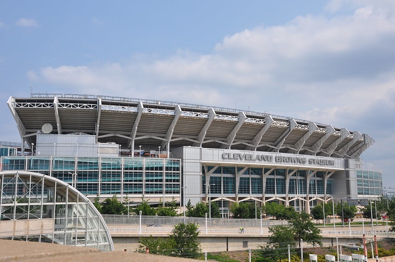 Exterior photo of FirstEnergy Stadium in Cleveland, Ohio. Home of the Cleveland Browns.
