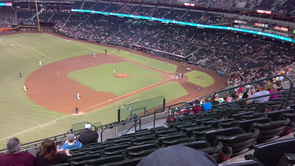 View from the baseline view seats at Chase Field. Home of the Arizona Diamondbacks.