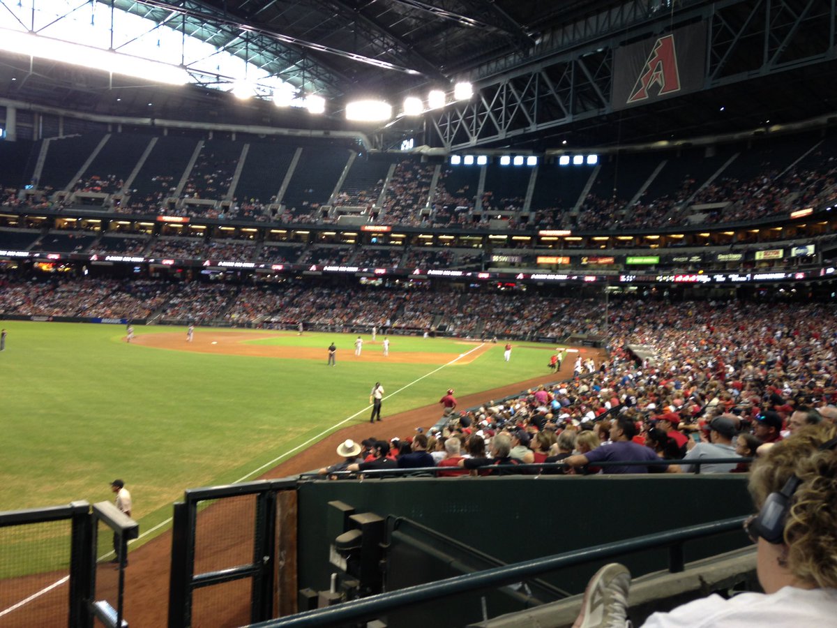 View from the bullpen reserve seats at Chase Field. Home of the Arizona Diamondbacks.