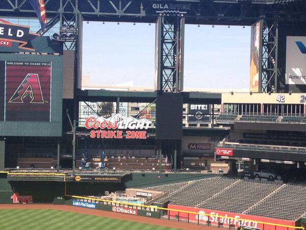 View of the Coors Light Strike Zone area at Chase Field. Home of the Arizona Diamondbacks.