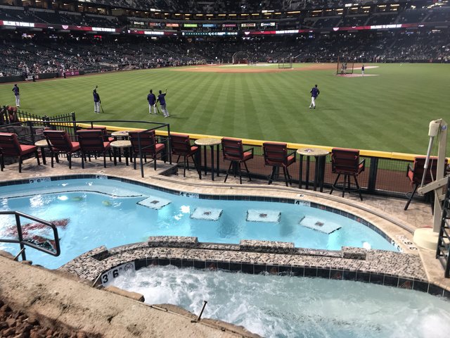 View from the swimming pool at Chase Field. Home of the Arizona Diamondbacks.