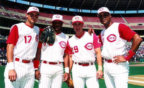 Photo of Cincinnati Reds Infielders during the 1990's.
