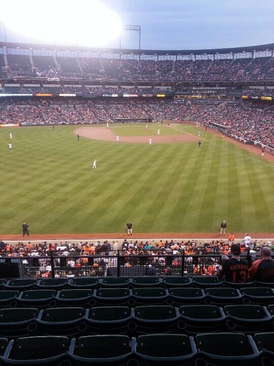 Photo of Oriole Park at Camden Yards from the Bistro Tables.