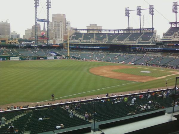 Photo of Comerica Park from the Champions Club.