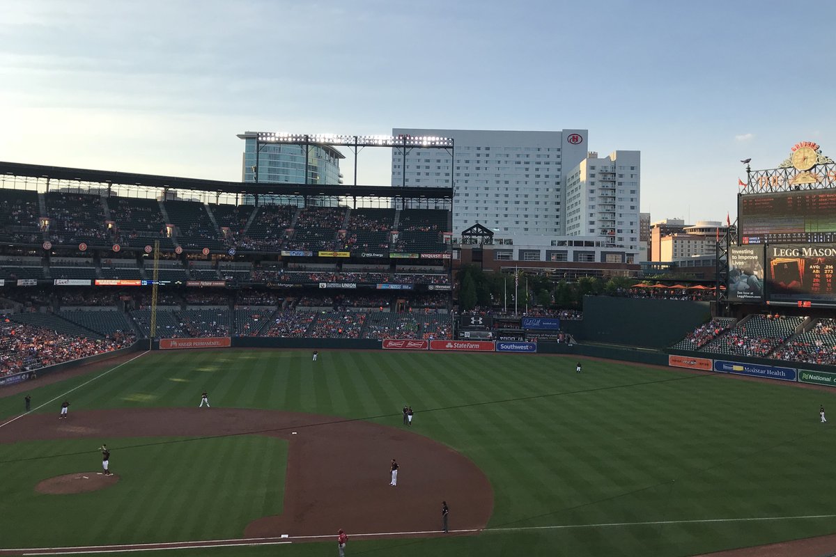 Photo of Oriole Park at Camden Yards from the club box seats.