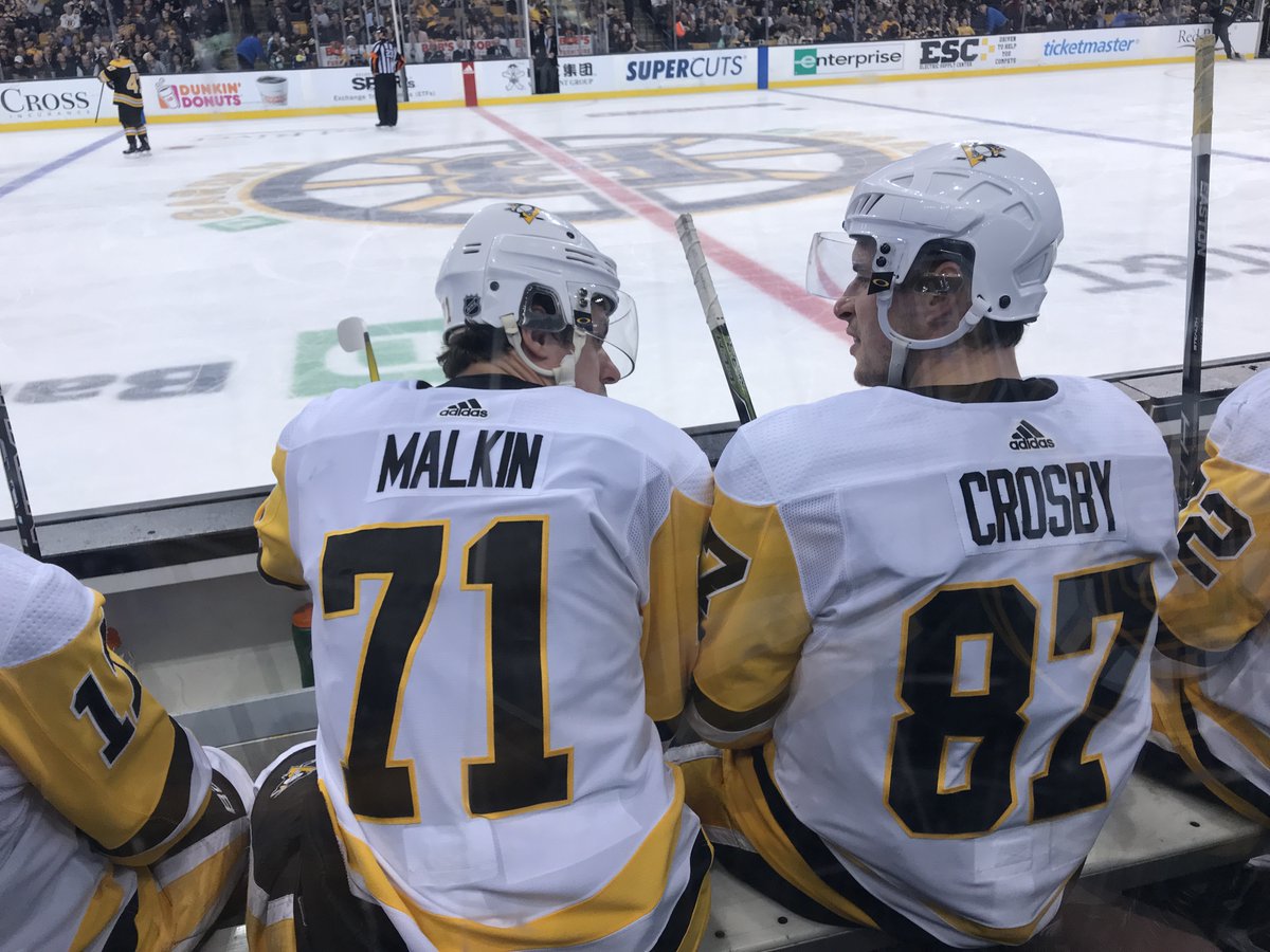 Photo of Malkin and Crosby of the Pittsburgh Penguins.