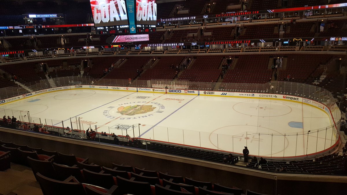 View of the Ice from the Lexus Club Level at the United Center, Home of the Chicago Blackhawks