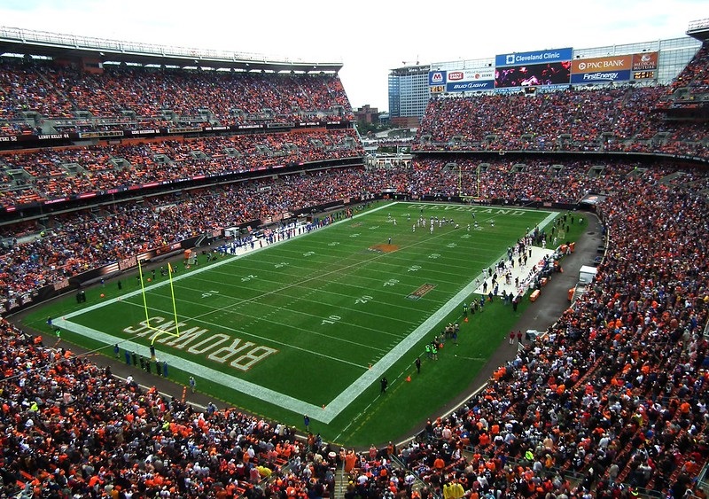 Photo taken from the club level seats at FirstEnergy Stadium during a Cleveland Browns home game.