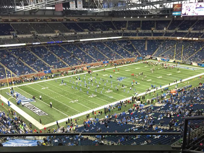 View from a suite at Ford Field during a Detroit Lions game.