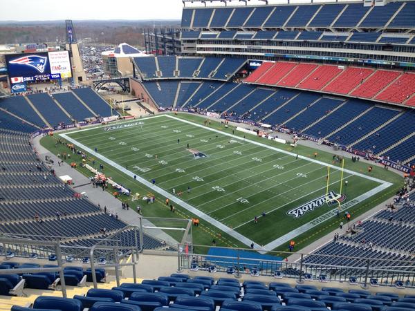 View from the 300 level seats at Gillette Stadium before a New England Patriots game.